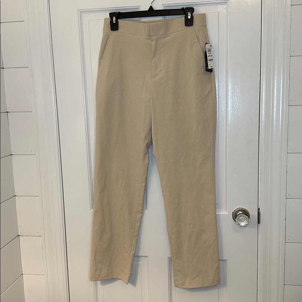 Alfani Brown Rice Tiny Check Pants size 30x30 NWT
